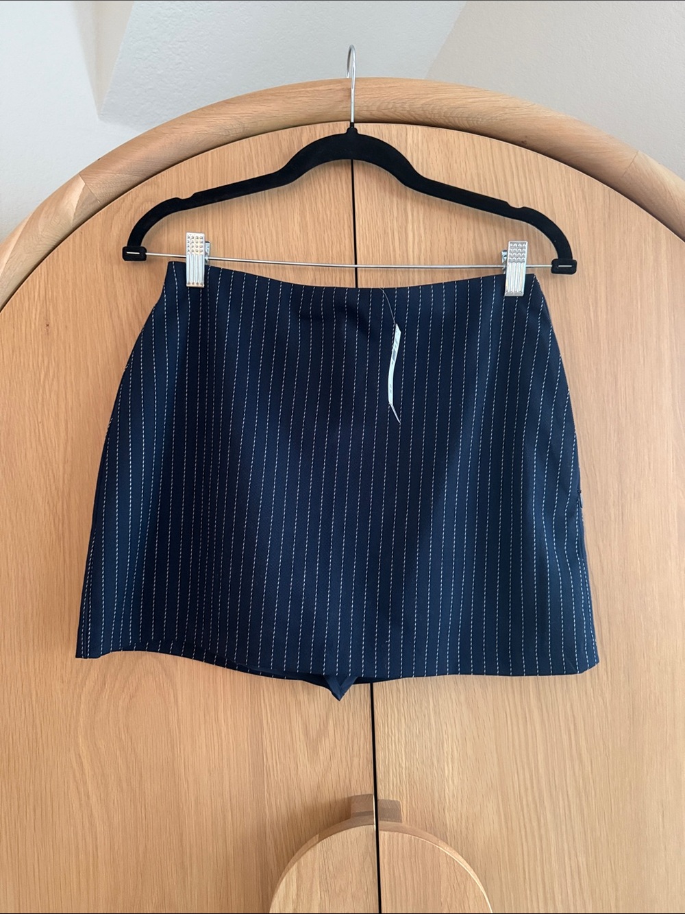Abercrombie & Fitch Navy Pinstripe Mini Skirt
